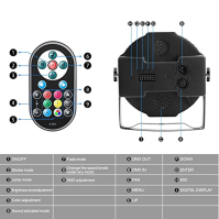 DELIBANG 72W vedl par reflektor reflektor RGB DMX jevištní světlo DJ světlo s dálkovým ovládáním 7 světelný efekt přes master sl